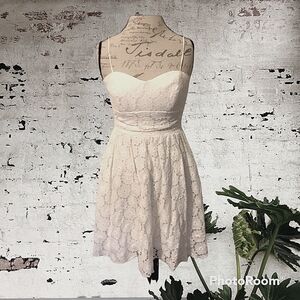 Speechless White Embroidered Crochet Lace Mini Dress